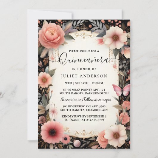 Tiara Familie Latina Girly Spaans Quinceanera Kaart (Voorkant)