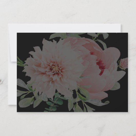 Tiara Floral Black en Gold Sweet 16 Kaart (Achterkant)