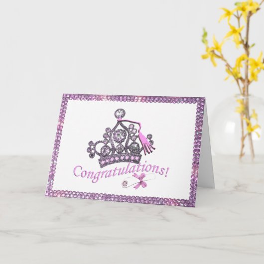 Tiara Gefeliciteerd Afstuderen kaarten! Kaart (Gele Bloem)