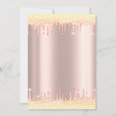 Tiara, Glitter Drops Ballonnen Quinceañera Kaart (Achterkant)