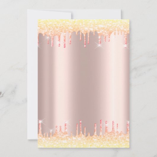 Tiara, Glitter Drops Ballonnen Quinceañera Kaart (Achterkant)