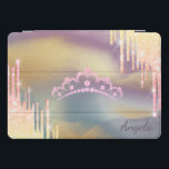 Tiara Glitter druist kleurrijk iPad Pro Cover<br><div class="desc">Elegant glitter drupt en diamanten tiara op een kleurrijke achtergrond. Een elegant en geavanceerd design.</div>