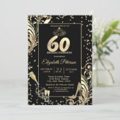 Tiara Glitter Hakken Diamanten Krullen 60e Verjaar Kaart (Staand voorkant)