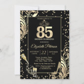 Tiara Glitter Heels Diamonds Swirls 50e verjaardag Kaart (Voorkant)