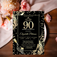 Tiara Glitter Heels Diamonds Swirls 90ste verjaard