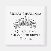 Tiara Great Grandmoeder Queen Grandchildren's Magneet (Voorkant)