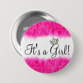 Tiara "Het is een meisje!" Baby Shower Ronde Button 7,6 Cm (Voorkant /achterkant)