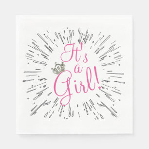 Tiara "Het is een meisje!" Baby Shower Servet
