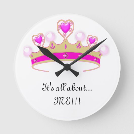 Tiara-klok: Het gaat allemaal om mij!!! Ronde Klok (Voorkant)