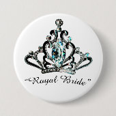 Tiara-knoppen "Royal Bride" Ronde Button 7,6 Cm (Voorkant)