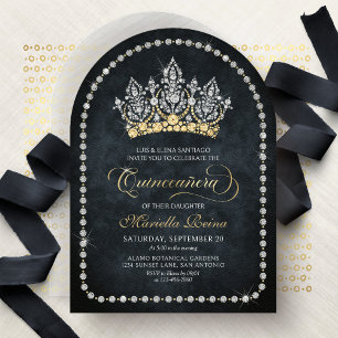 Tiara Kroon Diamanten Quinceanera Uitnodiging