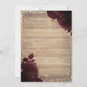 Tiara, Lichten, Rozen van Wood Burgundy Quinceañer Kaart (Achterkant)