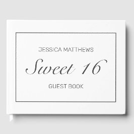 Tiara Modern Minimalistisch Wit Zoet 16 Verjaardag Gastenboek