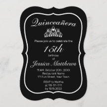 Tiara Modern Minimalistisch Wit Zwart Quinceañera