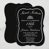 Tiara Modern Minimalistisch Wit Zwart Zoet 16 Kaart (Voorkant / Achterkant)