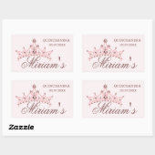 Tiara, parels, edelsteen in hartvorm Quinceanera Rechthoekige Sticker (Vel)
