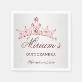 Tiara, parels, edelsteen in hartvorm Quinceanera Servet