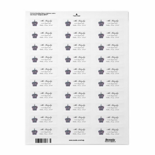 Tiara Pareltjes Return Address Labels (Full Sheet)