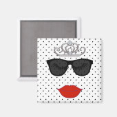Tiara Partij Ik wil mijn Tiara Polka Dot Party Dra Magneet (Voorkant / Achterkant)