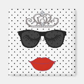 Tiara Partij Ik wil mijn Tiara Polka Dot Party Dra Magneet (Voorkant)