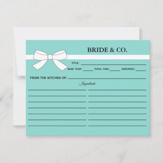 Tiara Party Kitchen Vrijgezellenfeest Recipe Kaart (Voorkant)