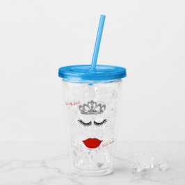 Tiara Party Waar is mijn Lipstick Douche Party Acryl Drinkbeker