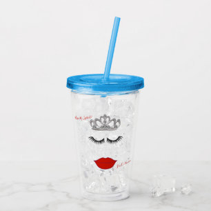 Tiara Party Waar is mijn Lipstick Douche Party Acryl Drinkbeker