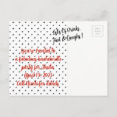 Tiara Party where is My Lipstick Polka Dot Uitnodiging Briefkaart (Achterkant)