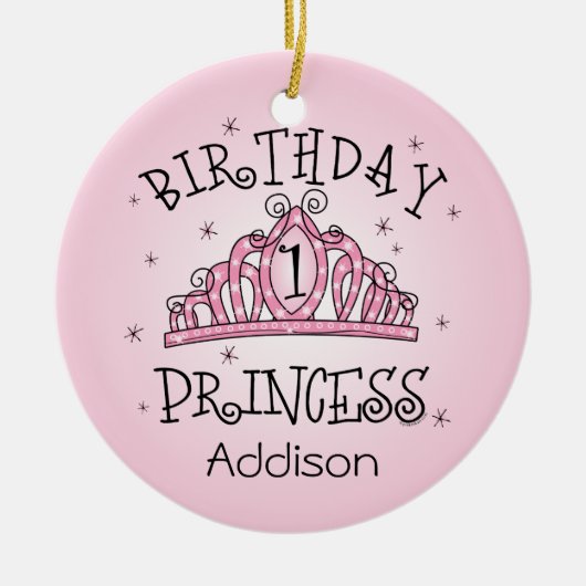 Tiara Princess 1st Birthday Keepslag Ornament (Voorkant)