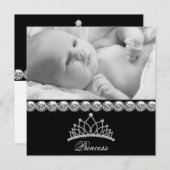 Tiara Princess Baby Geboorteaankondigingen Aankondiging (Voorkant / Achterkant)