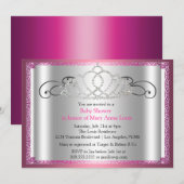 Tiara Princess Baby shower Invitation Kaart (Voorkant / Achterkant)