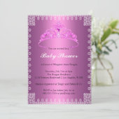 Tiara Princess Baby Shower Uitnodiging (Staand voorkant)