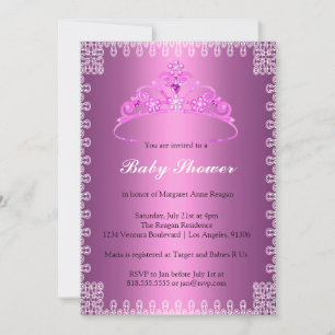 Tiara Princess Baby Shower Uitnodiging