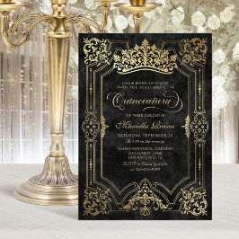 Tiara Princess Black Sprookjesfoto Quinceanera Kaart