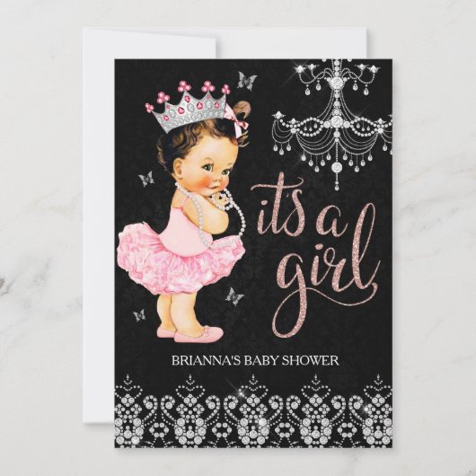 Tiara Princess Het is een Meisje Baby shower Uitno Kaart (Voorkant)