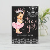Tiara Princess Het is een Meisje Baby shower Uitno Kaart (Staand voorkant)