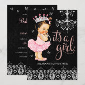 Tiara Princess Het is een Meisje Baby shower Uitno Kaart (Voorkant / Achterkant)