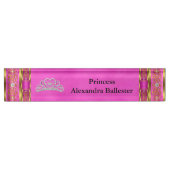 Tiara Princess Hot Pink Gold Naam Naambordje (Voorkant)
