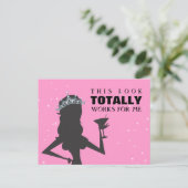 Tiara Princess met een Cocktail Funny Briefkaart (Staand voorkant)