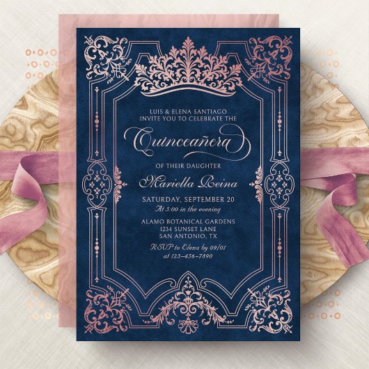 Tiara Princess Roze Sprookjesfoto Quinceanera Kaart