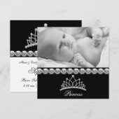 Tiara Prinses Baby Geboorte Aankondigingen (Voorkant / Achterkant)