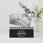 Tiara Prinses Baby Geboorte Aankondigingen (Staand voorkant)