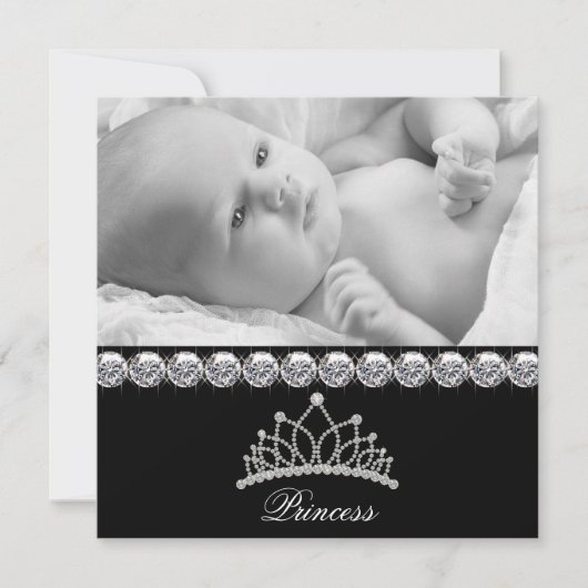 Tiara Prinses Baby Geboorte Aankondigingen (Voorkant)