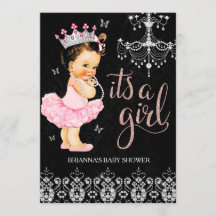 Tiara Prinses Het is een Meisje Baby Shower Uitnod