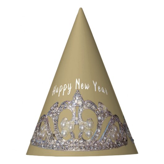 Tiara Print New Year Party Hat Feesthoedjes (Voorkant)