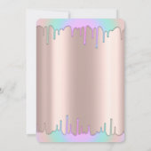 Tiara, Rainbow drups Roos Gold Quinceañera Kaart (Achterkant)