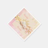 Tiara roos diamant en kant roze servet (Hoek)