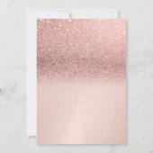 Tiara, Roos Gold Glitter Bokeh Ombre Sweet 16 Part Kaart (Achterkant)