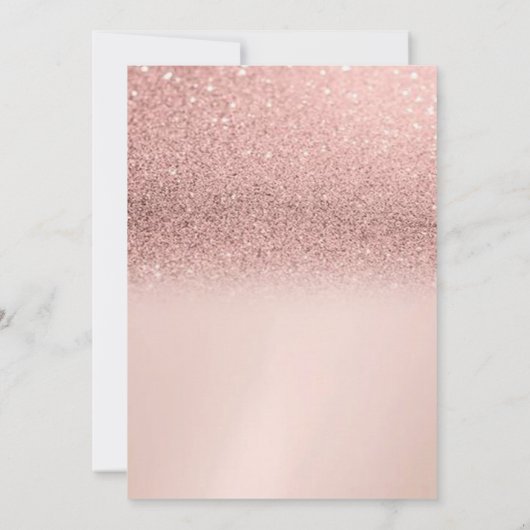 Tiara, Roos Gold Glitter Bokeh Ombre Sweet 16 Part Kaart (Achterkant)