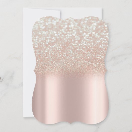 Tiara, Roos Gold Sweet 16 Glitter Bokeh Ombre Part Kaart (Achterkant)